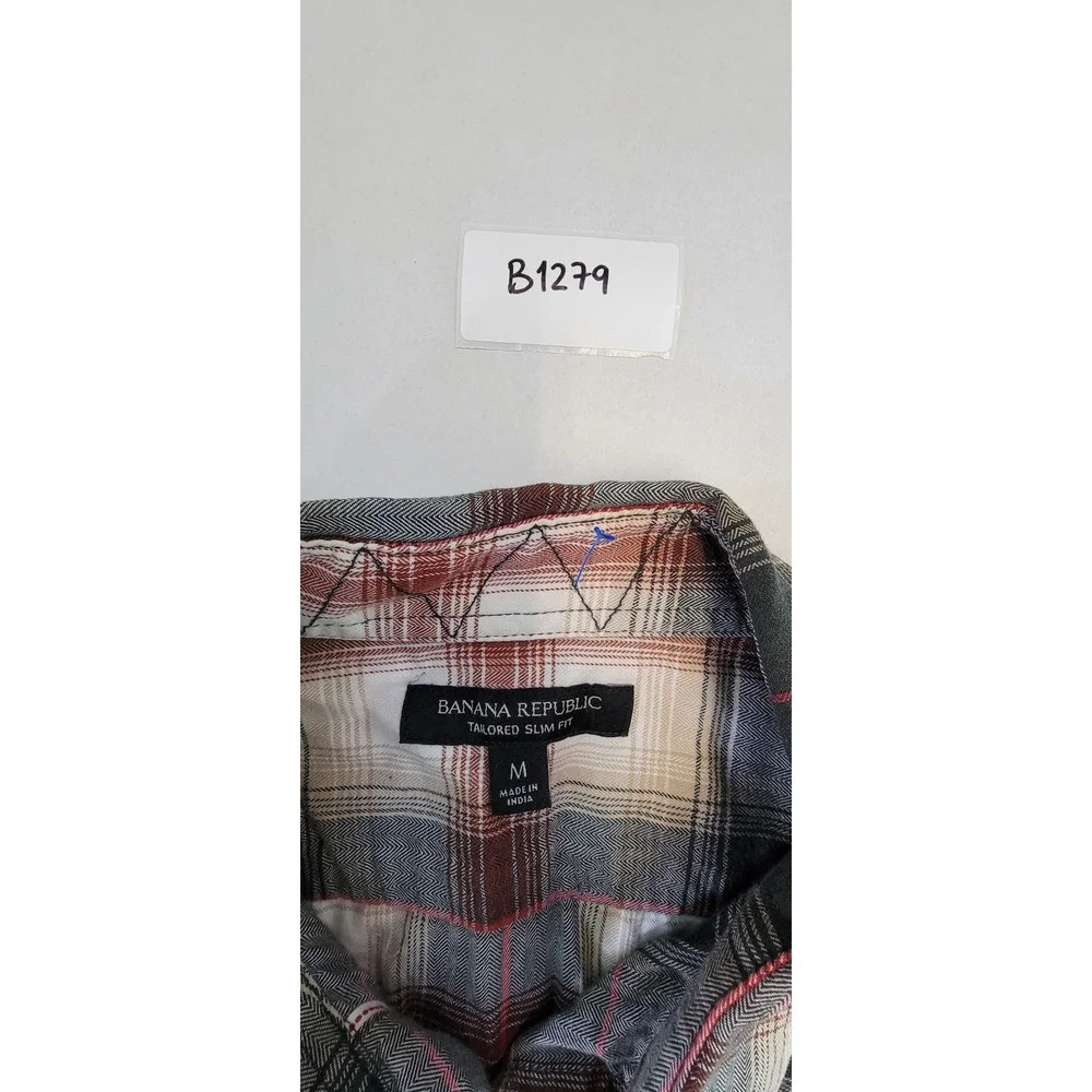 Banana Republic Slim Fit Plaid Long‎ Sleeve Button Down Shirt Men's Medium